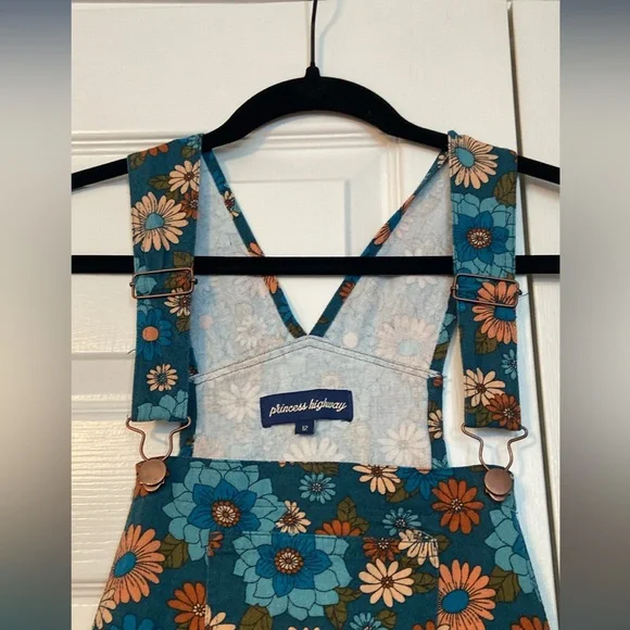 Vintage Floral Blue Overalls - Picture 2 of 6